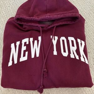 Brandy Melville- john galt New York burgundy hoodie